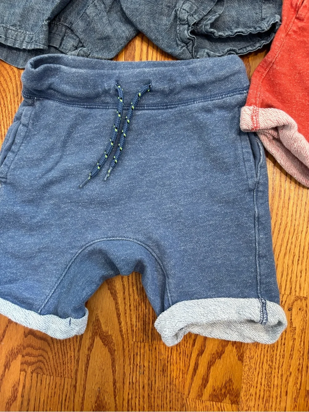4T short set Gap ' Casual Drawstring Shorts - Blue, Red, Denim